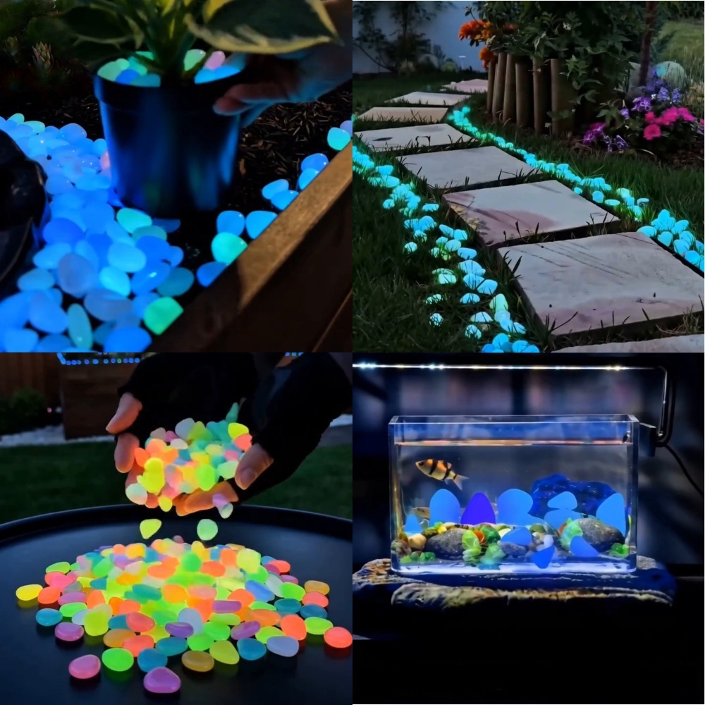 Aquarium Planting - Piedras luminosas coloridas que brillan en