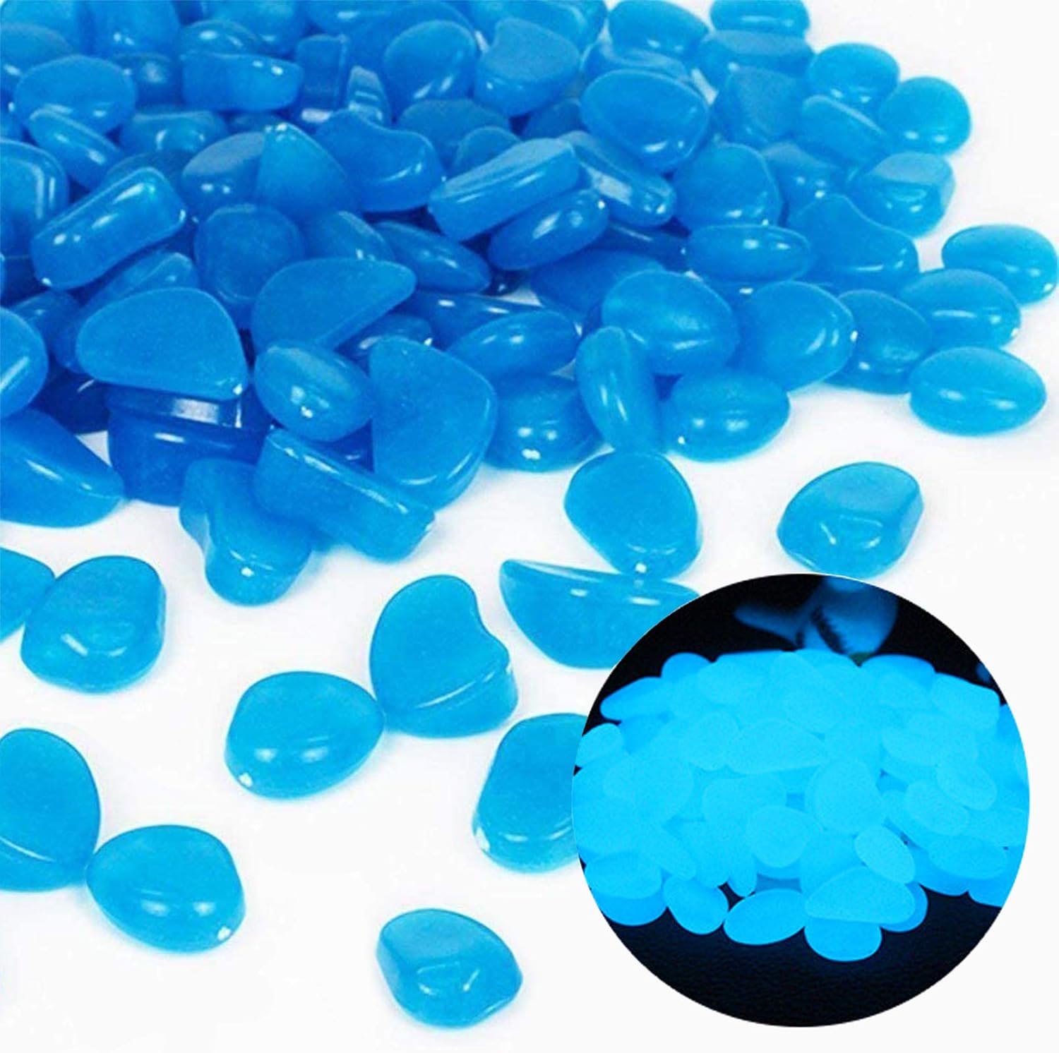 Aquarium Planting - Rocas para pecera, guijarros azules brillantes