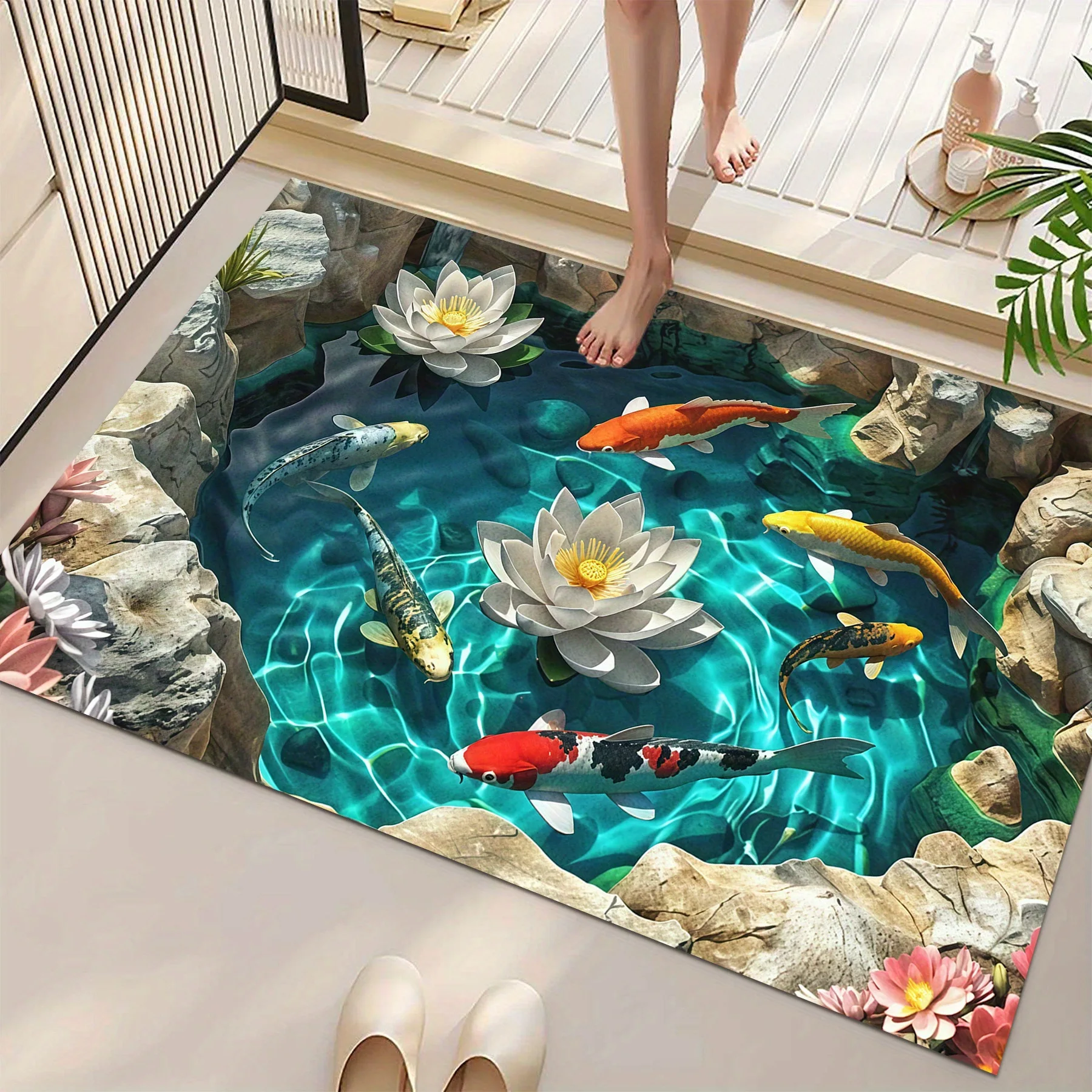 Planted Aquarium Carpet Plant - Alfombra de Baño Antideslizante con Diseño