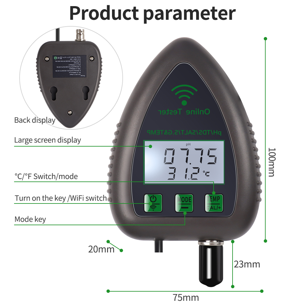 Tuya WiFi 5 en 1 Probador de C - Planted Aquarium Test Kit reseña y precio