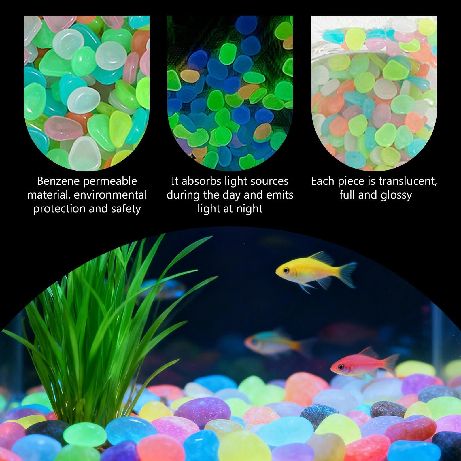 Piedras luminosas de resina qu - Aquarium Planting reseña y precio